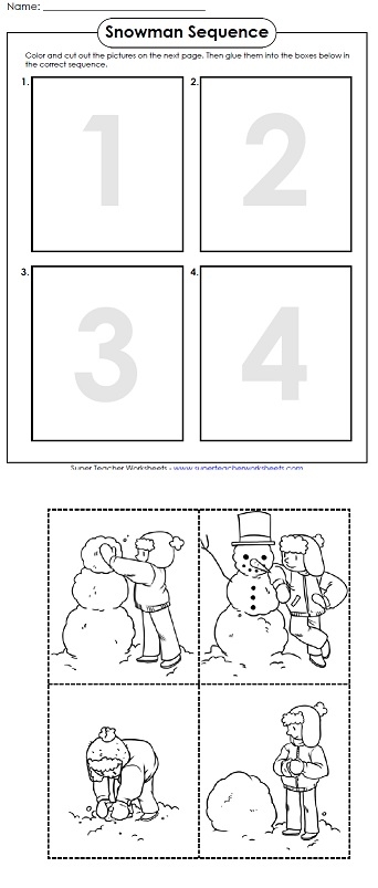 First grade picture sequencing worksheet for teaching subtraction concepts