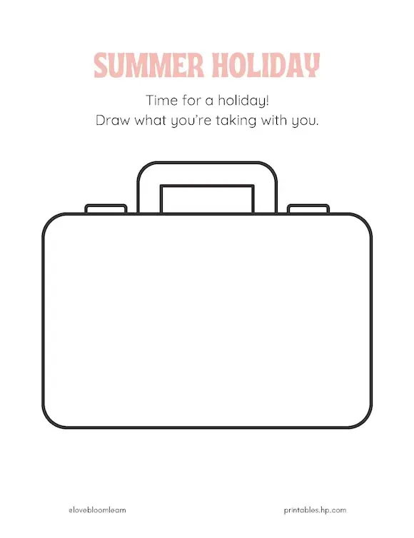 Second grade physical science worksheet featuring a suitcase outline to color for imaginative travel fun