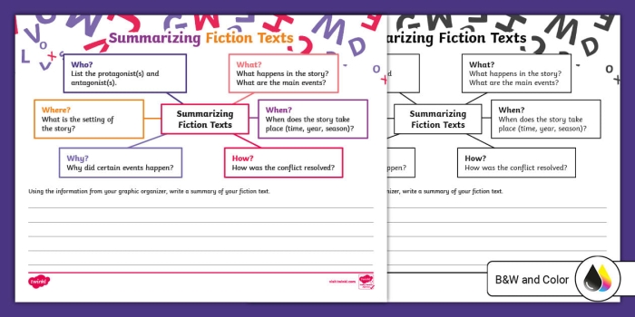 Graphic organizer worksheet for summarizing informational texts in sixth grade fractions