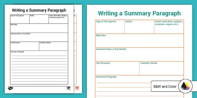 Graphic organizer worksheet for summarizing key ideas in nonfiction texts for sixth graders