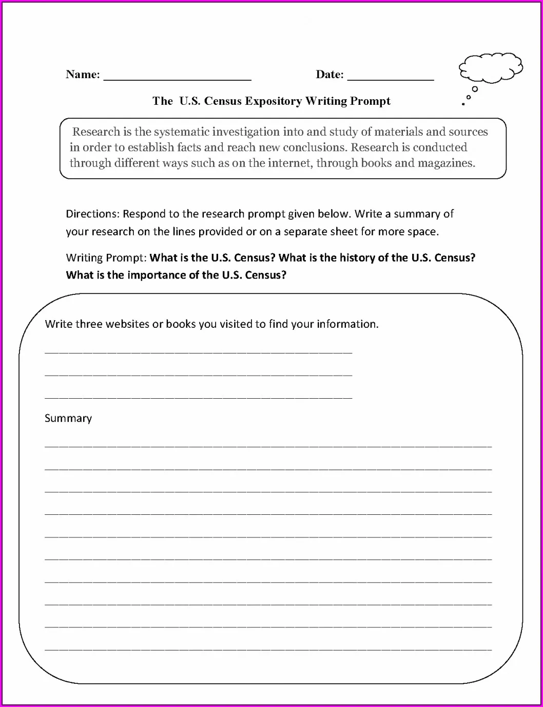 Summary High Five Reading Strategy for Third Grade Fiction Writing A third grade student learning the Summary High Five method with five key elements for writing fiction summaries displayed on a colorful worksheet