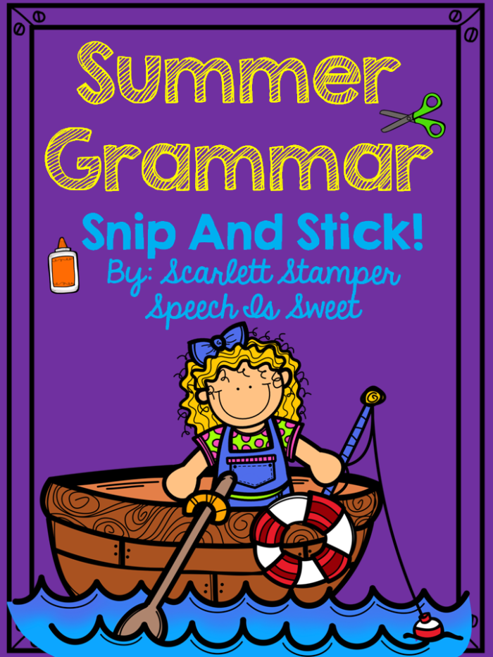 Summer grammar worksheet focusing on adjectives and nouns for third graders