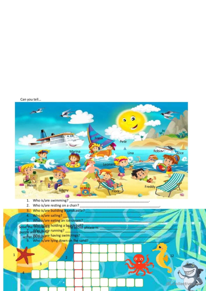 Third grade summer grammar worksheet focusing on adjectives and nouns for improving handwriting skills