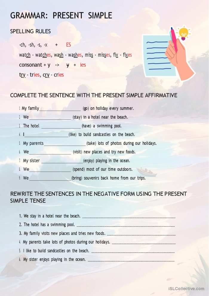 Summer Grammar worksheet for third graders focusing on adjectives and nouns to improve handwriting skills. Engaging grammar practice to tackle those summer grammar grumbles!
