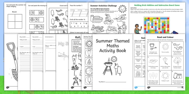 Students engaged in the Read and Review: Summer Vacation worksheet about the Bradley family's trip. Visual representation of the second-grade geometry worksheet focusing on summer vacation themes.