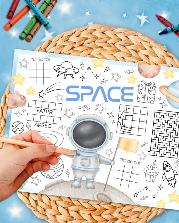 Colorful tic-tac-toe cards featuring cartoon suns and moons for first graders. Fun Sun and Moon Tic-Tac-Toe Worksheet for Earth and Space Science.