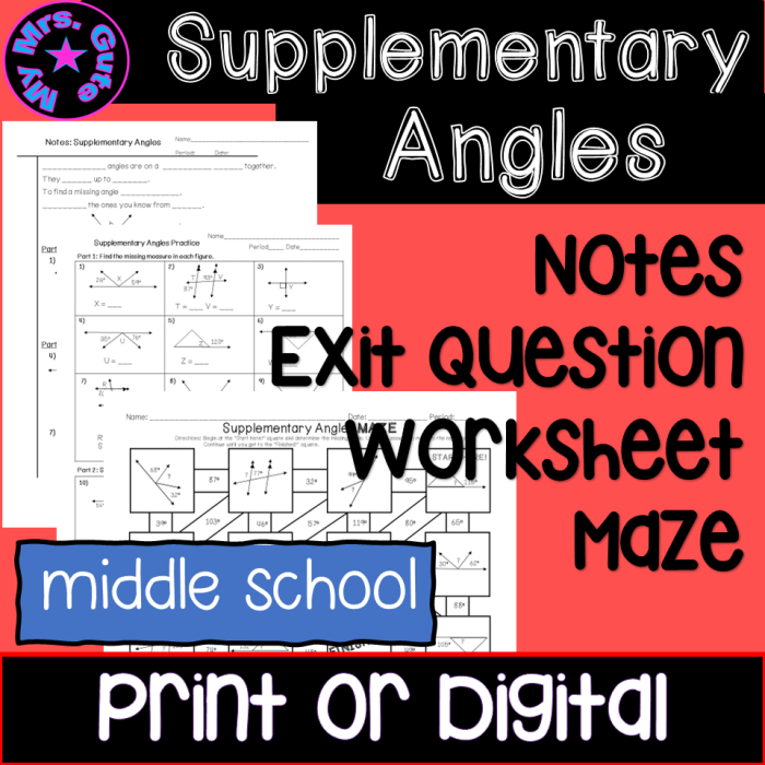 Seventh grade math student working on a supplementary angles worksheet focusing on 180 degree geometry problems
