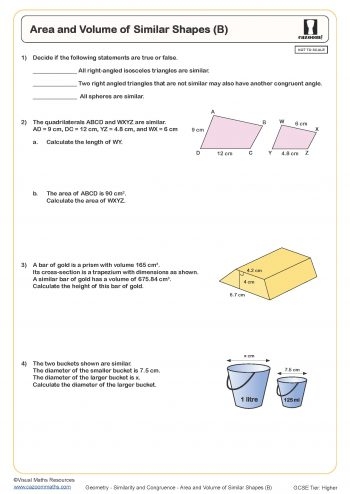 Surface Area Word Problems Worksheet - Image 4 Worksheet featuring surface area word problems for sixth-grade students