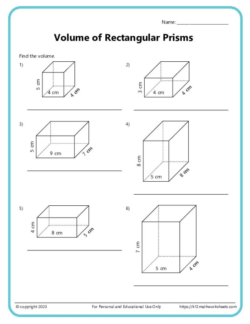 Find the Surface Area of a Rectangular Prism Worksheet 6 Sixth grade student solving a worksheet on finding the surface area of a rectangular prism