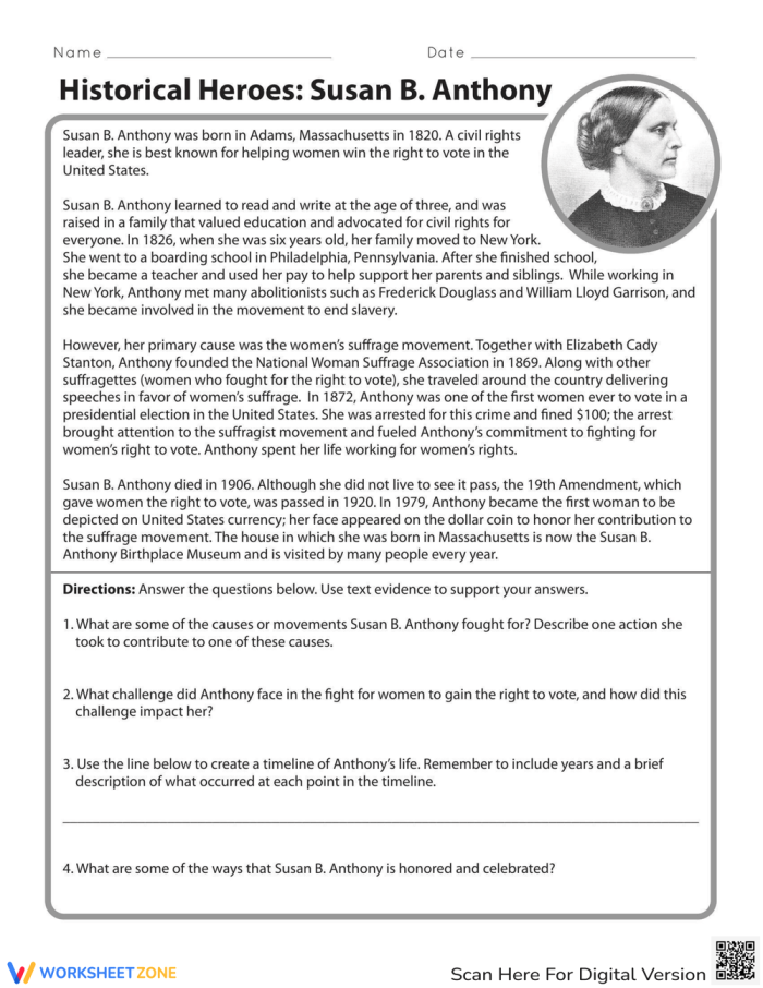 Susan B. Anthony: Champion of Women's Suffrage and Civil Rights A portrait of Susan B. Anthony, a pioneering women's rights activist and abolitionist from American history