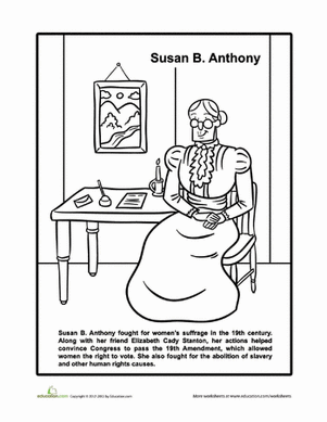 Historical Heroes Susan B. Anthony Grammar Worksheet 8 Fourth grade worksheet featuring a reading passage and grammar exercises about Susan B. Anthony and the suffrage movement