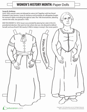 Susan B. Anthony Educational Resource for Elementary Grammar Lessons Fourth grade grammar worksheet featuring Susan B. Anthony as a historical figure for learning about women's suffrage and civil rights