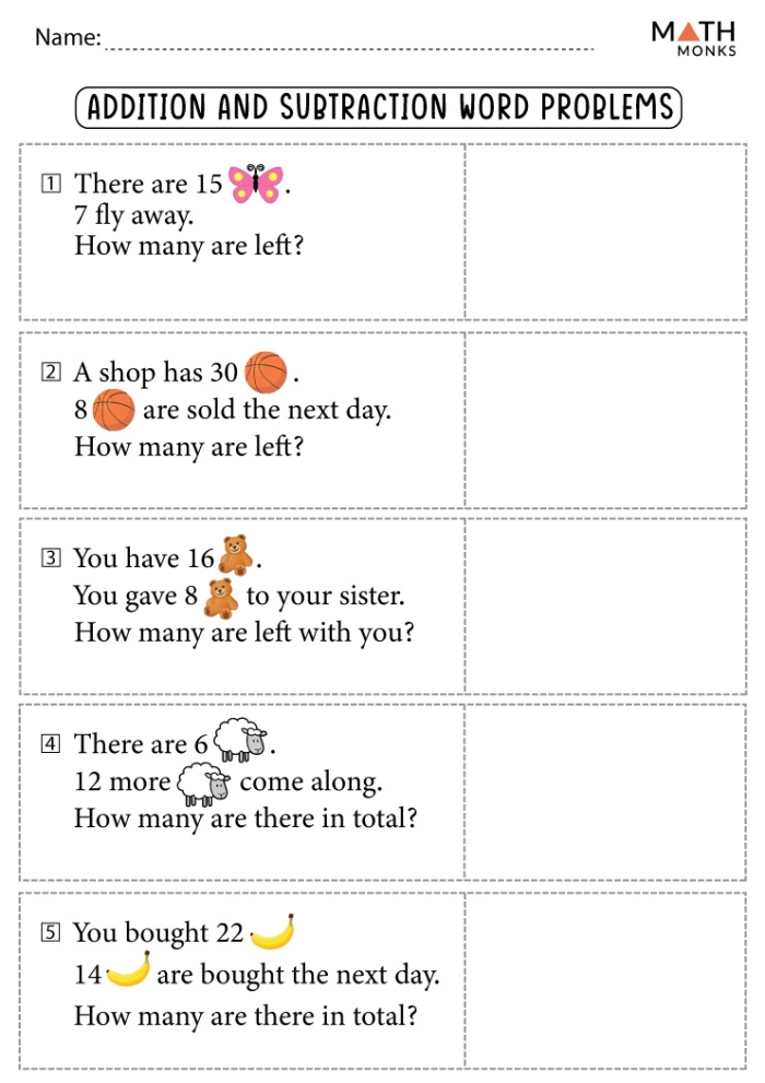 Fractions worksheet for Second Grade Second grade students engaging with a Sweet Subtraction Word Problems worksheet featuring five subtraction scenarios. Educational resource for practicing logic and math skills through fun word problems.