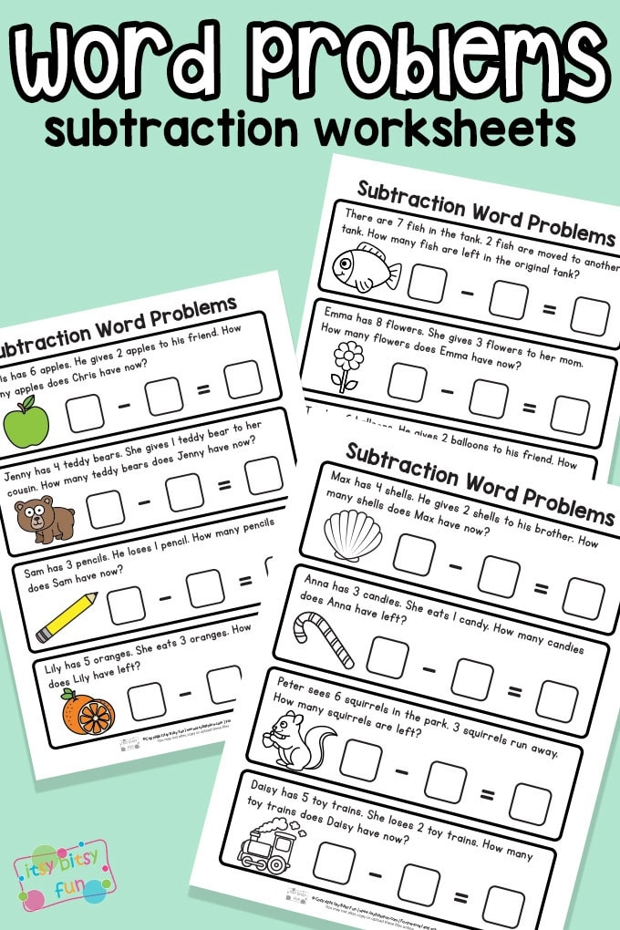 Fractions worksheet for Second Grade Second grade students working on a Sweet Subtraction Word Problems worksheet focused on fractions. Engaging subtraction word problems designed to enhance logic and math skills.