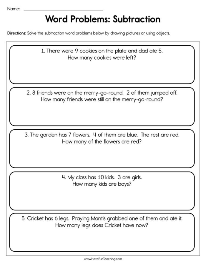 Worksheet image featuring subtraction word problems focused on fractions for young learners Children engaging with a Sweet Subtraction Word Problems worksheet for second graders