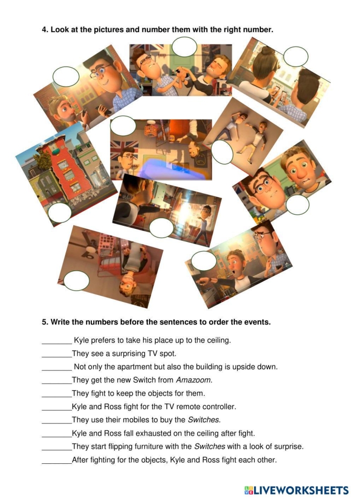 Kindergarten worksheet showing how to switch beginning sounds to form new words