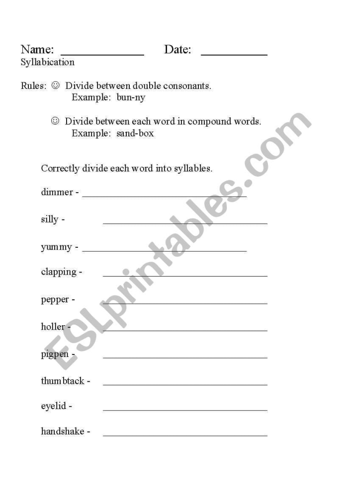 Syllabication Evaluation Worksheet Earth and Space Science Grade 5 Part 1 Fifth grade student looking at a science worksheet on syllabication evaluation for earth and space terminology