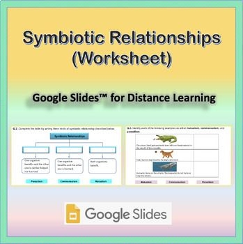 Sixth grade students learning about mutualism parasitism and commensalism symbiotic relationships in ecosystems worksheet activity 14
