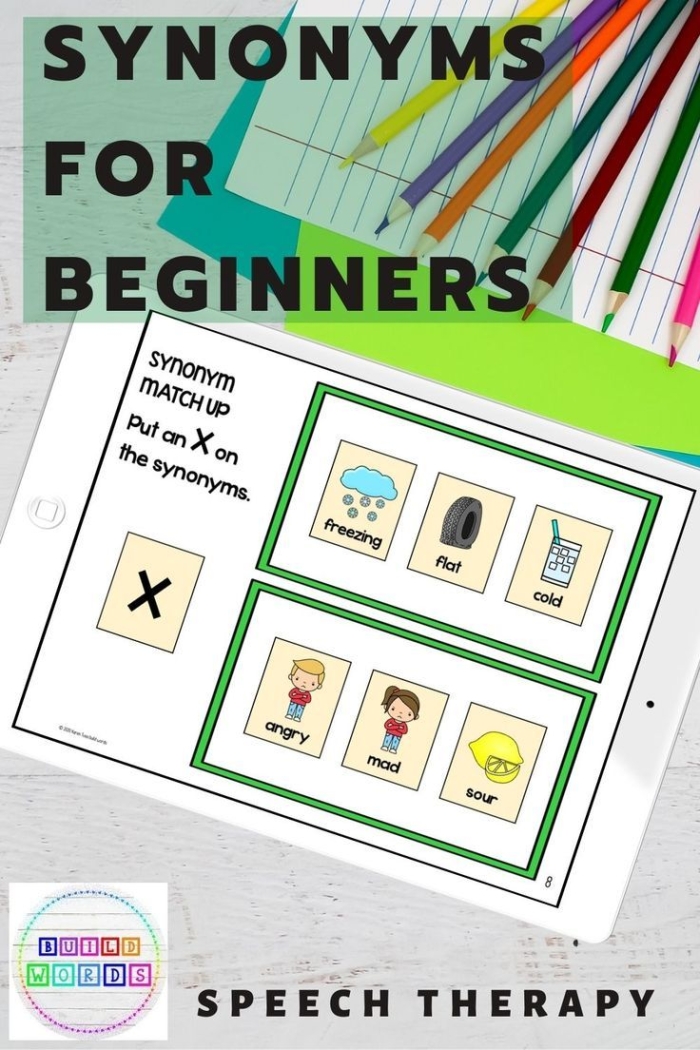 Worksheet with vocabulary exercises focused on synonyms for sixth-grade students