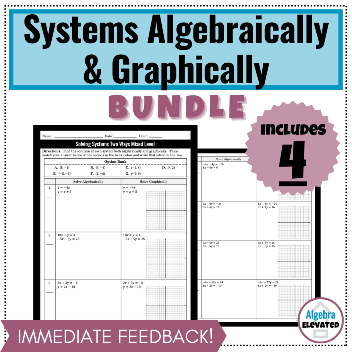 Solutions to Systems of Equations Worksheet Thirteen Eighth grade algebra worksheet focusing on identifying solutions to systems of equations problem set thirteen