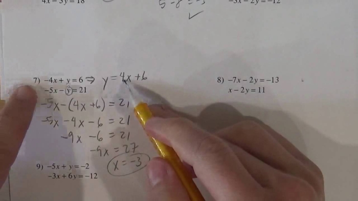 Systems of Equations Substitution Maze Worksheet Number Eight Eighth grade math worksheet featuring a systems of equations substitution maze for algebra practice