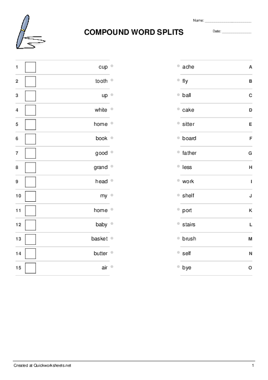 Worksheet featuring a cut-and-paste activity for understanding compound words in kindergarten