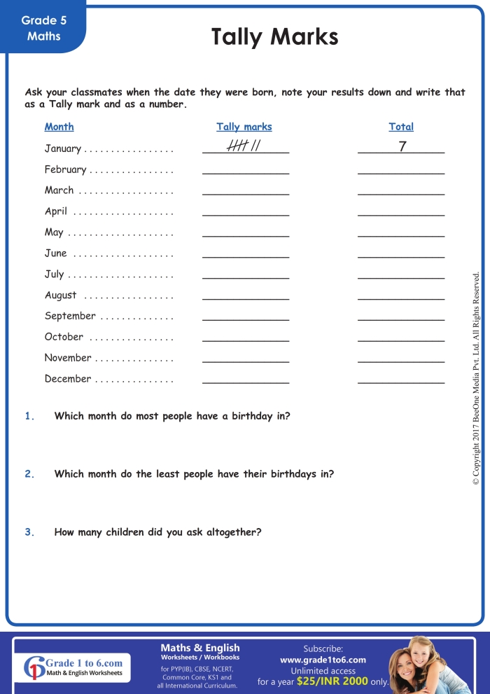 Engaging worksheet titled "Tally Marks: Keep the Count!" for young learners Tally Marks worksheet for second graders to practice counting skills