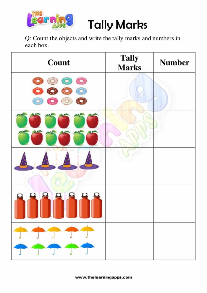 Engaging tally marks worksheet to enhance your child's counting abilities Tally Marks worksheet for second graders to practice counting skills