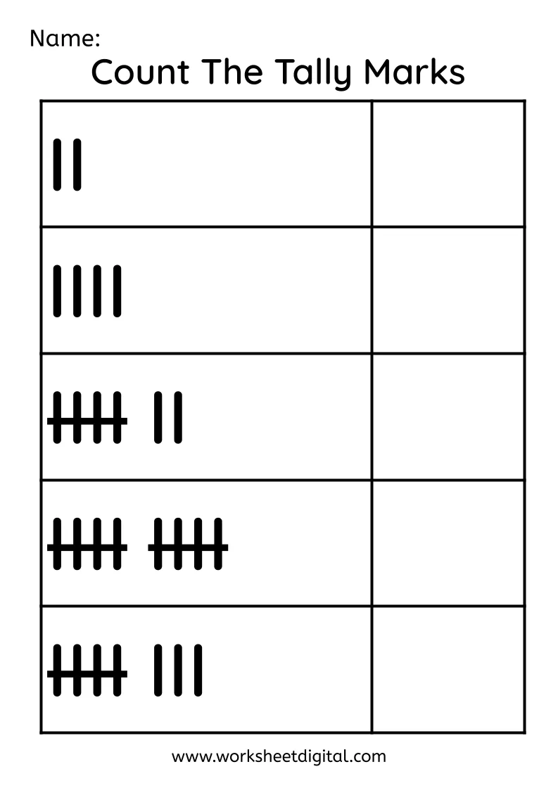 Engaging Tally Marks: Keep the Count! worksheet for geometry practice Tally Marks worksheet for second graders to practice counting skills