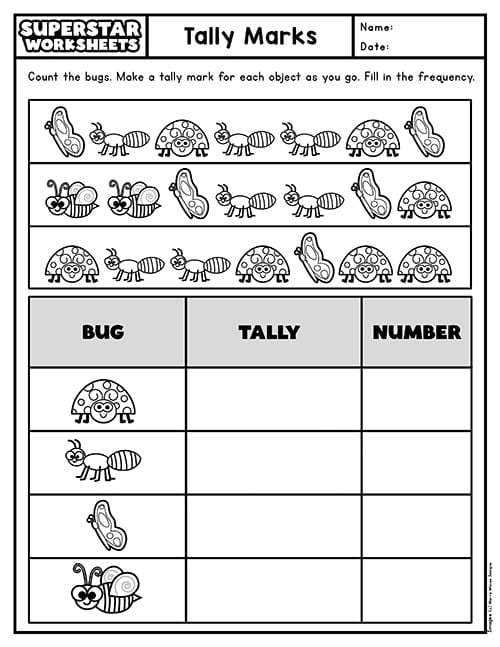 Tally Marks: Keep the Count! worksheet for second graders Worksheet featuring tally marks for counting practice in second grade