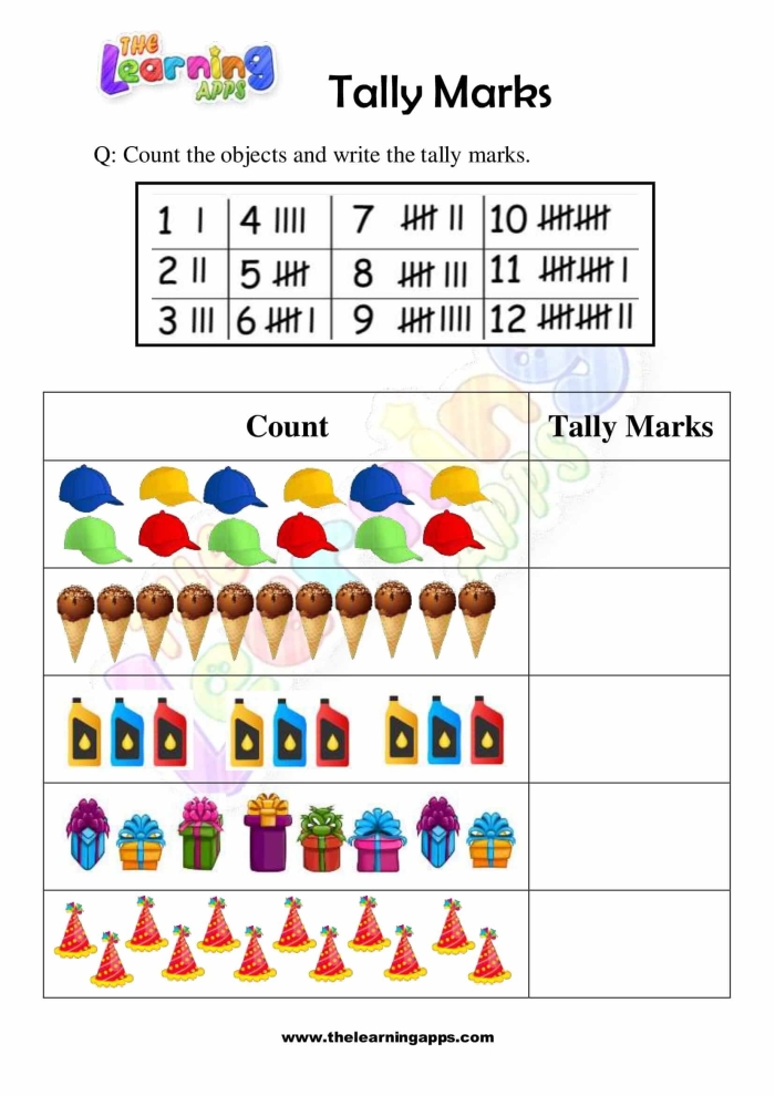 Worksheet for counting vegetables at the farmers market to help the farmer track his produce