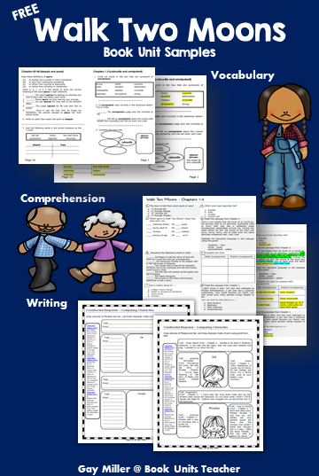 Worksheet image illustrating cause and effect concepts in a reading excerpt from Sharon Creech’s novel Targeted reading skills practice worksheet focusing on cause and effect from Walk Two Moons for fifth graders