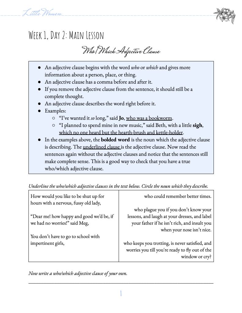 Alphabet worksheet for Sixth Grade Worksheet focusing on word choice analysis in Little Women for sixth graders. Targeted Reading Skills Practice: Word Choice in Little Women worksheet image.