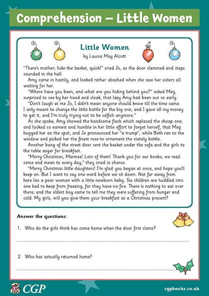 Targeted Reading Skills Practice: Word Choice in Little Women worksheet for sixth graders Worksheet for practicing word choice analysis using an excerpt from Little Women by Louisa May Alcott