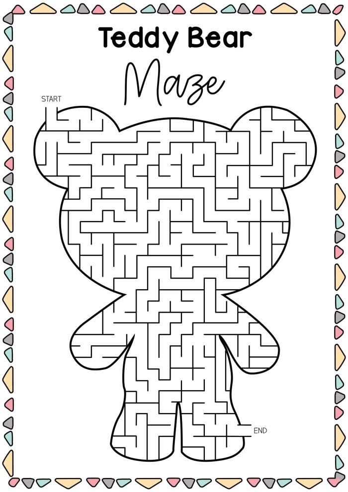 Pre-K printable worksheet featuring various teddy bears to count and color for number practice