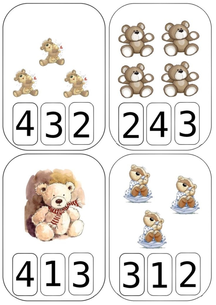 Pre-K worksheet showing a group of teddy bears to count for number practice 13