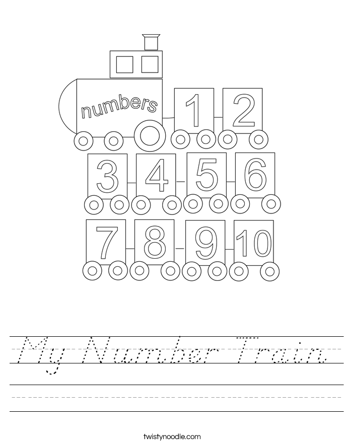 Colorful Teen Number Train worksheet for Kindergarten students to cut and arrange numbers Kids organizing numbers on the Teen Number Train worksheet for division practice