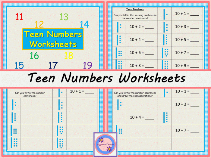 Interactive activity to help students arrange numbers in order Colorful Teen Number Train worksheet for kindergarten division practice