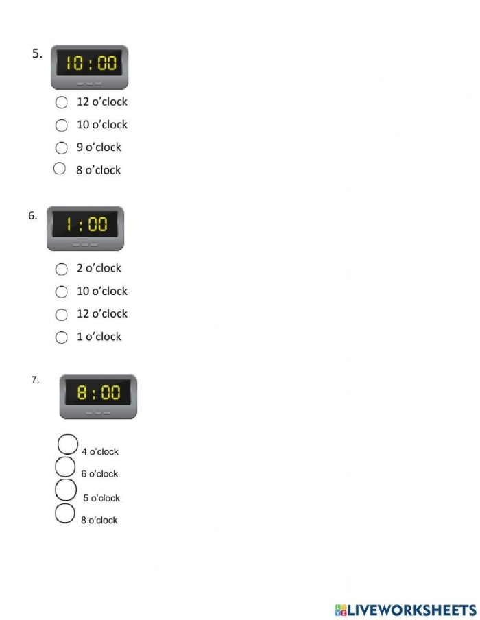 Time-telling practice exercise for elementary learners with clock face problems Second grade students practice reading analog clocks and telling time with this educational worksheet activity