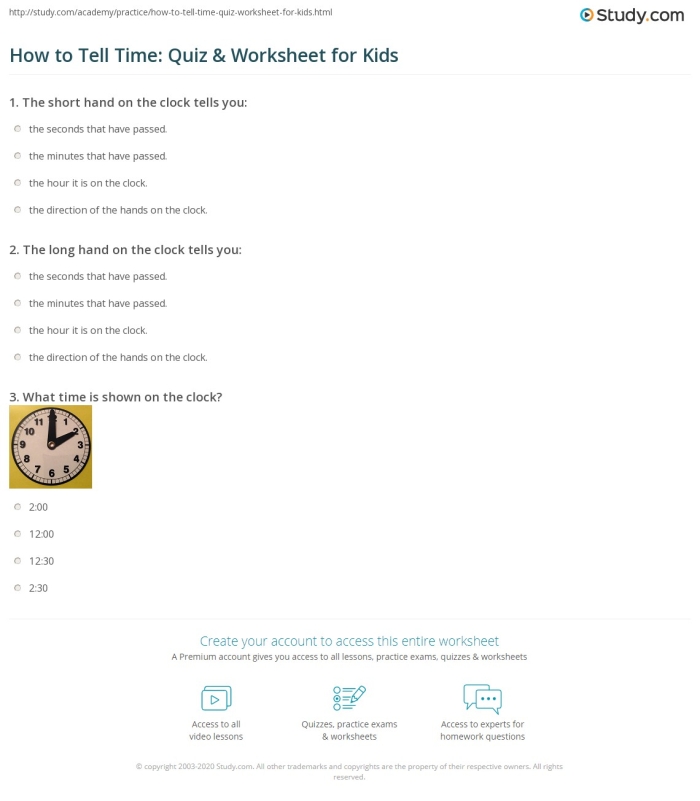 Time Quiz Worksheet Number 16 for First Grade Multiplication Practice First grade students practicing how to tell time on an analog clock with a fill in the bubbles worksheet