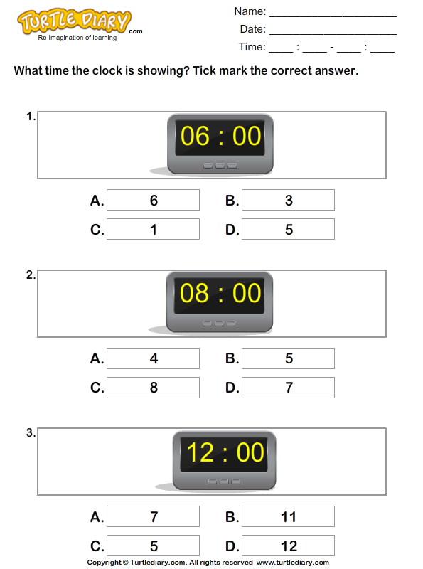 Reading Clocks worksheet page nine for second grade math practice Second grade student completing a Reading Clocks worksheet to tell time