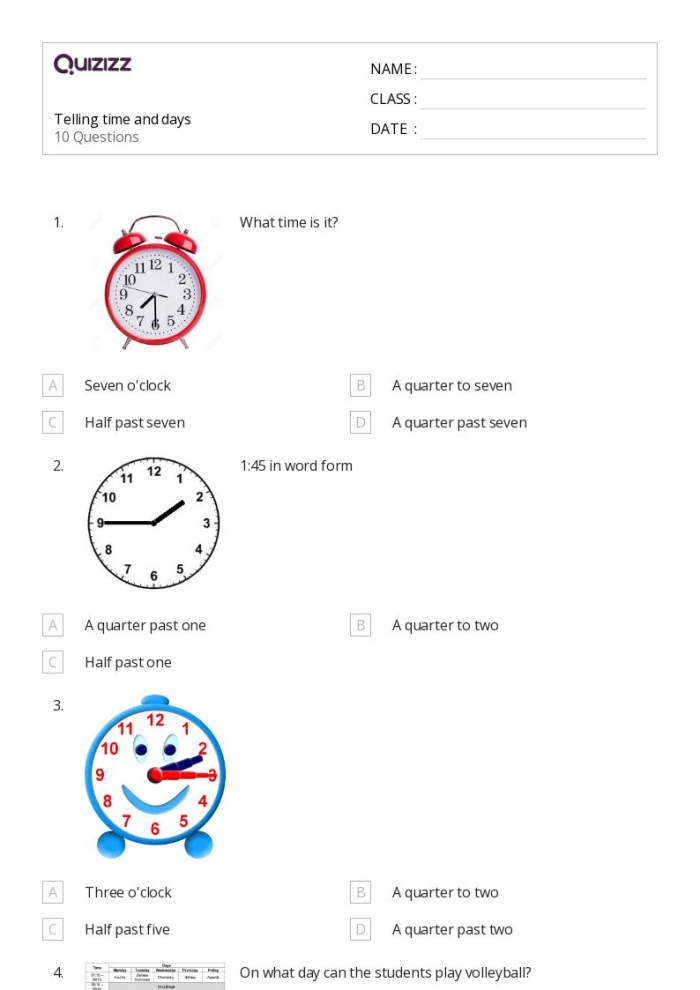 Second grade students practice telling time to the quarter hour by matching analog clocks in this math worksheet