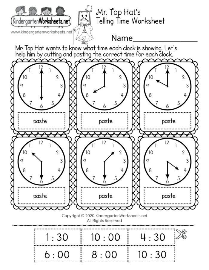 Second grade student worksheet featuring clocks for drawing time activities throughout the day