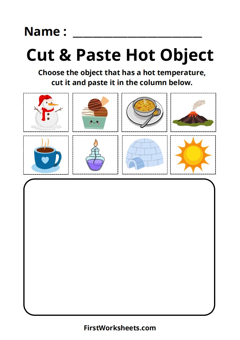 Temperature Hot or Cold Geography Worksheet for First Graders First grade science worksheet about matching winter or summer clothes to hot and cold temperatures