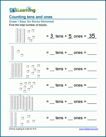Tens and Ones worksheet designed for first graders to enhance their understanding of place value