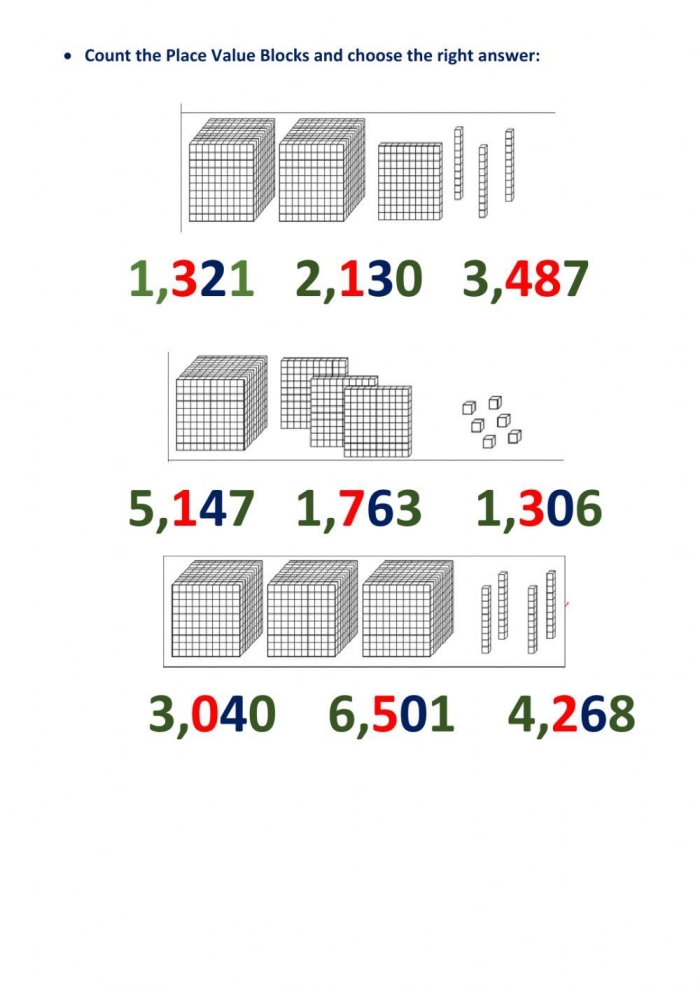 First grade math worksheet focusing on identifying tens and ones for place value practice