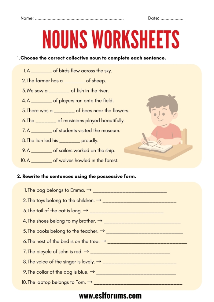 A first-grade worksheet featuring coloring pages based on Aesop's fable, The Farmer and his Son