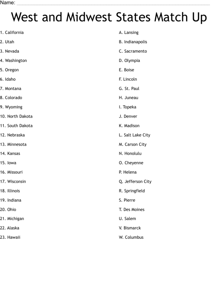 Fifth grade student completing a matching activity for the first ten amendments of the US Constitution
