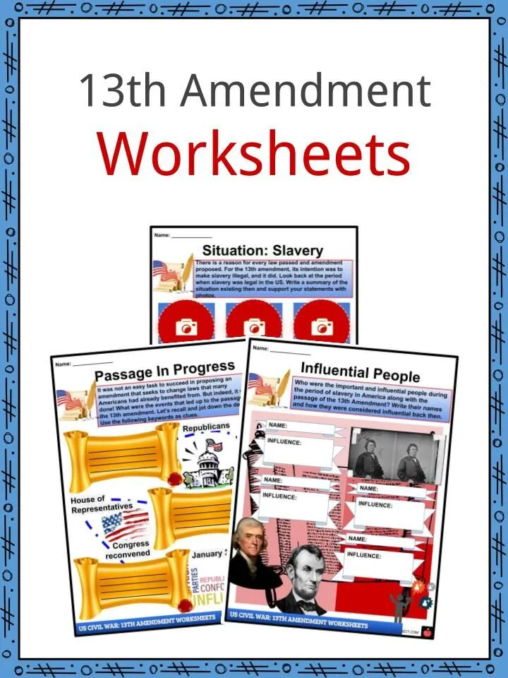 The First Ten Amendments: Description Match-Up worksheet for Fifth Grade