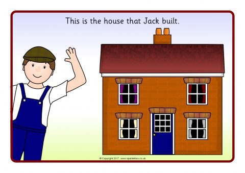 Reading comprehension activity for the classic nursery rhyme in Earth and Space Science A colorful worksheet featuring "The House that Jack Built" for kindergarten students